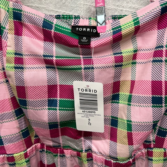 Torrid Poplin Tiered Ruffle Strap Dress - Plus Size 0 - Picture 6 of 12